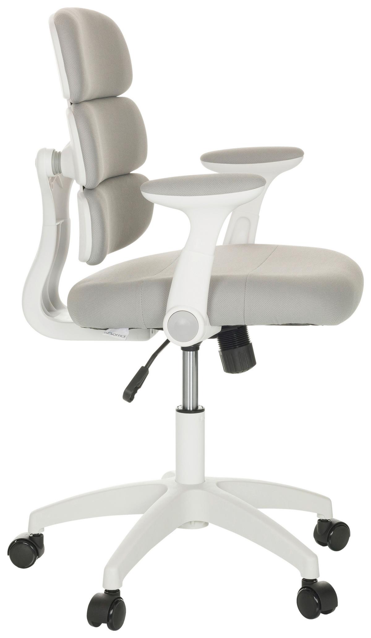 Mladinski Vrtljivi Stol Kid Ergolino W, Siva - siva/bela, Basics, umetna masa/tekstil (62/86-97/62cm) - MID.YOU