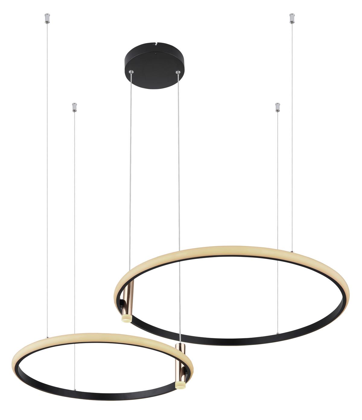 Viseča Led-svetilka Coco, S Sijalko - zlate barve/črna, Design, kovina/umetna masa (102,5/70/150cm) - Globo