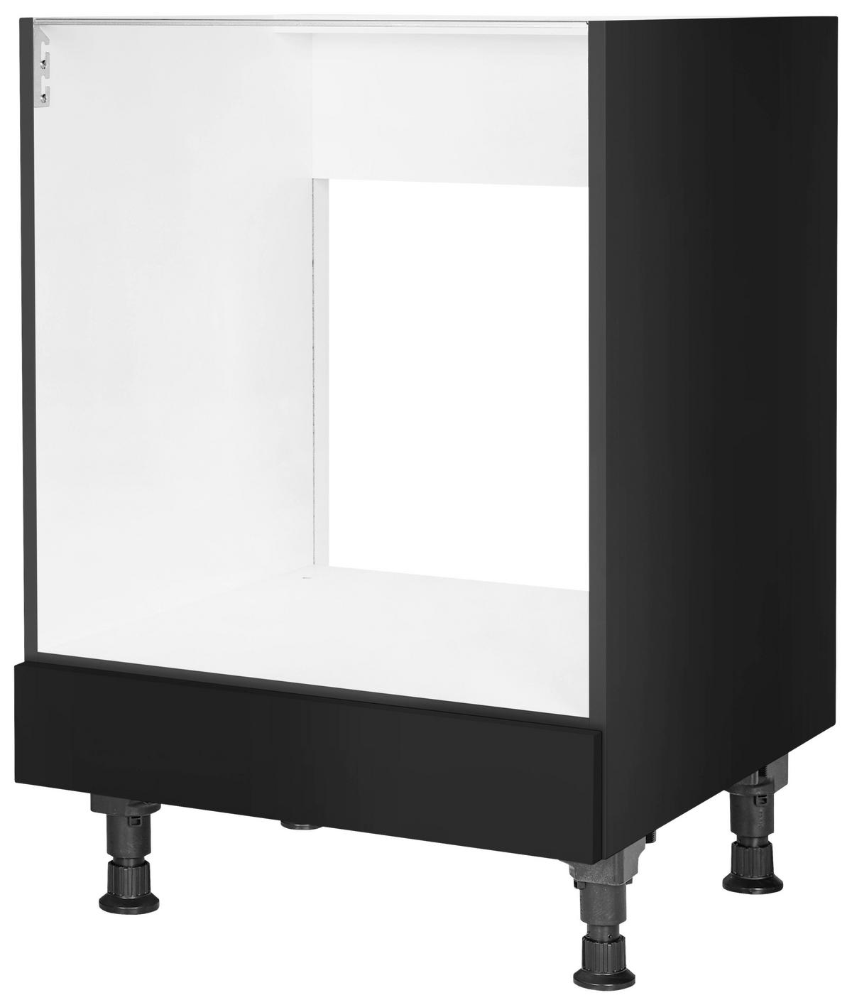 Herdumbauschrank Touch Schwarz - Schwarz, MODERN, Holzwerkstoff (60/87/56cm) - Nobilia