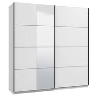 Schwebetürenschrank Gard 200 in Weiß - Schwarz/Weiß, KONVENTIONELL, Holzwerkstoff/Metall (195/217/61cm) - Mömax