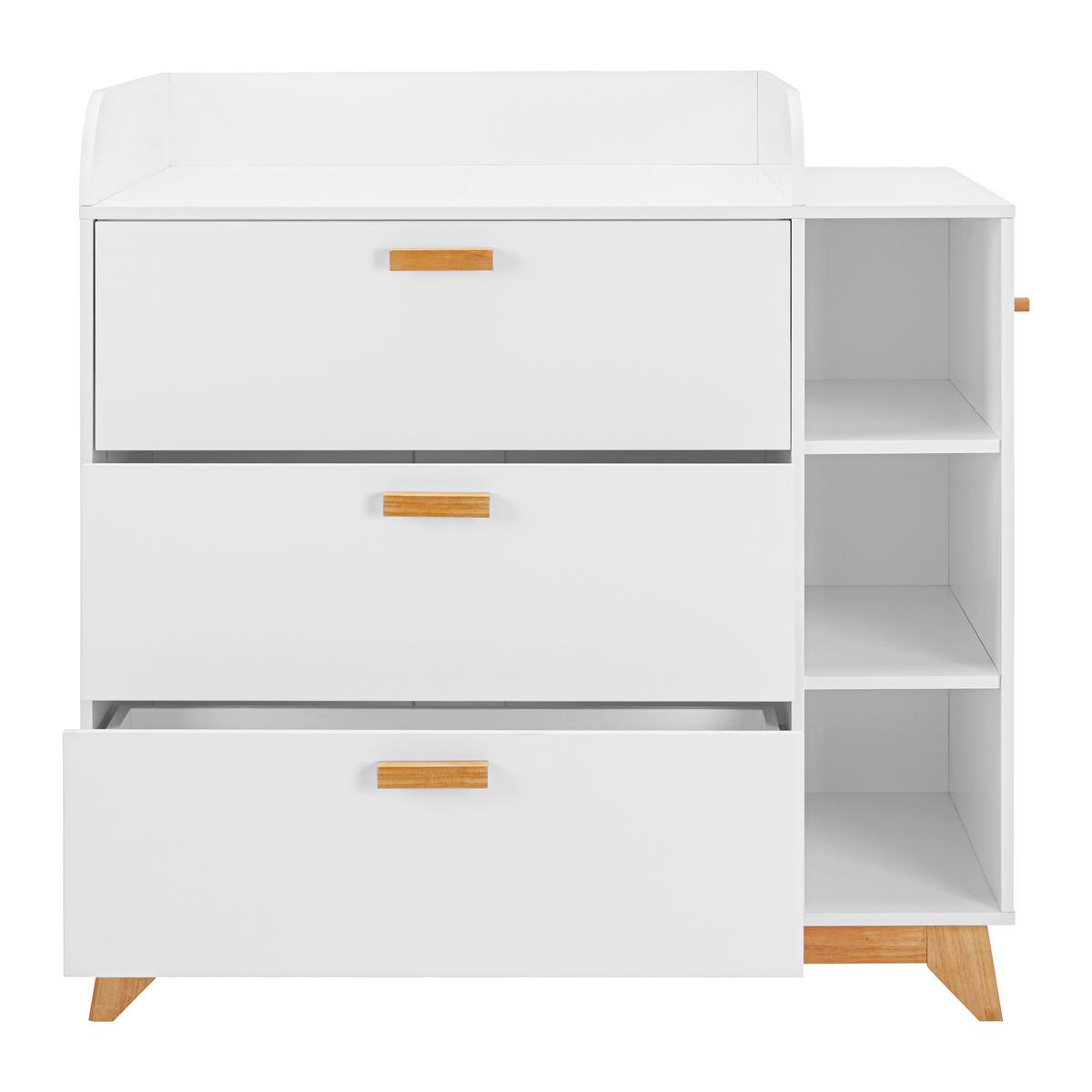 Wickelkommode Milan Weiß MDF - Weiß, MODERN, Holz (109,4/109,5/76cm) - Bessagi Kids