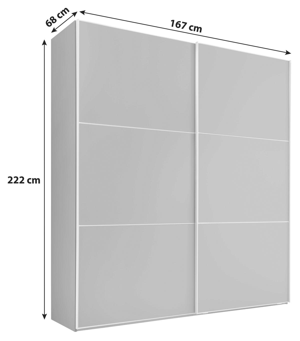 Ormar S Kliznim Vratima Includo - bijela/siva, Moderno, drvni materijal/metal (167/222/68cm) - Premium Living