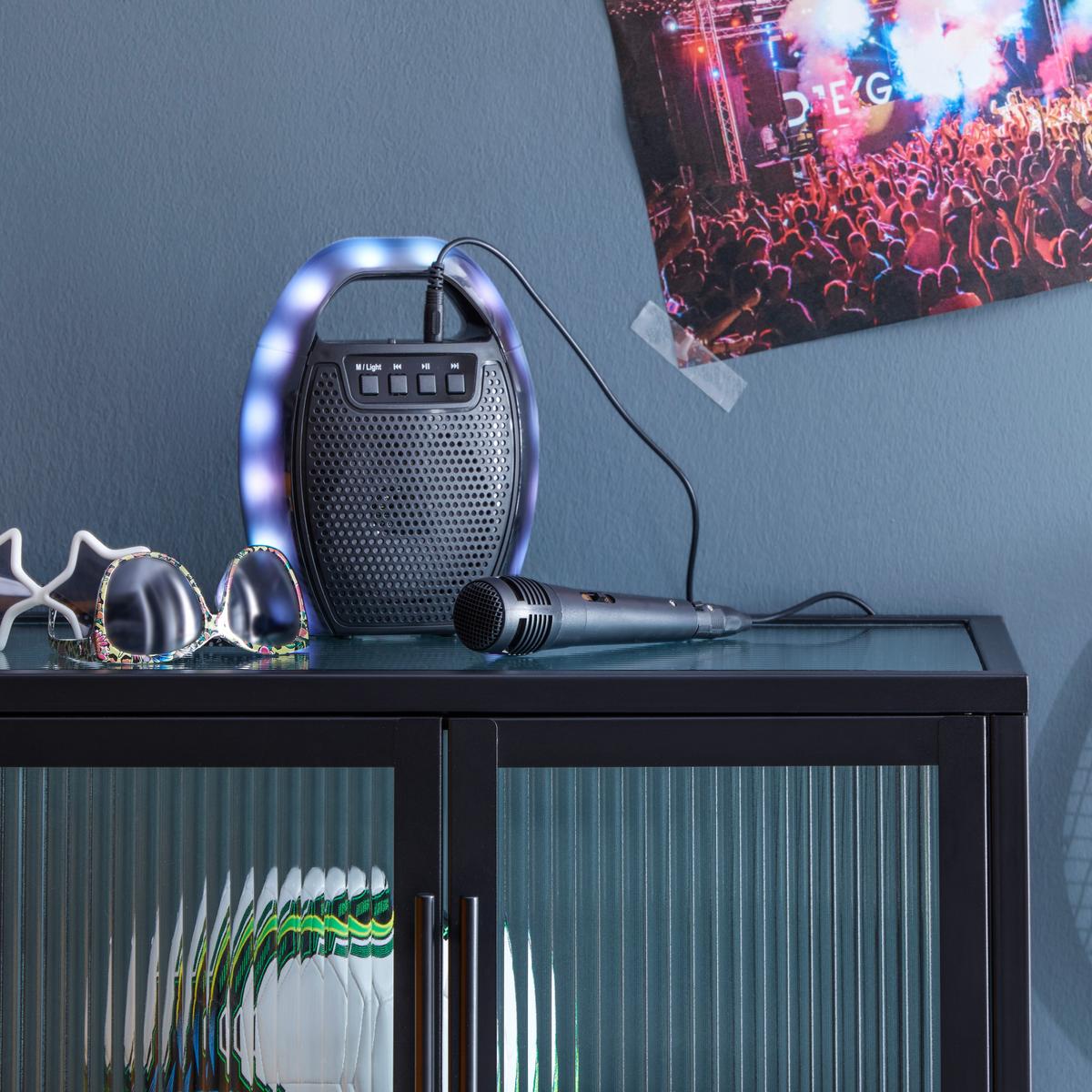 Rádió Levin - fekete/többszínű, Modern, műanyag (16,5/9,5/21cm) - Premium Living