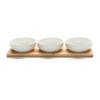Dipschalenset Tapas Weiß, 4-teilig - Weiß, MODERN, Holz/Keramik (31/11/4cm) - Mömax