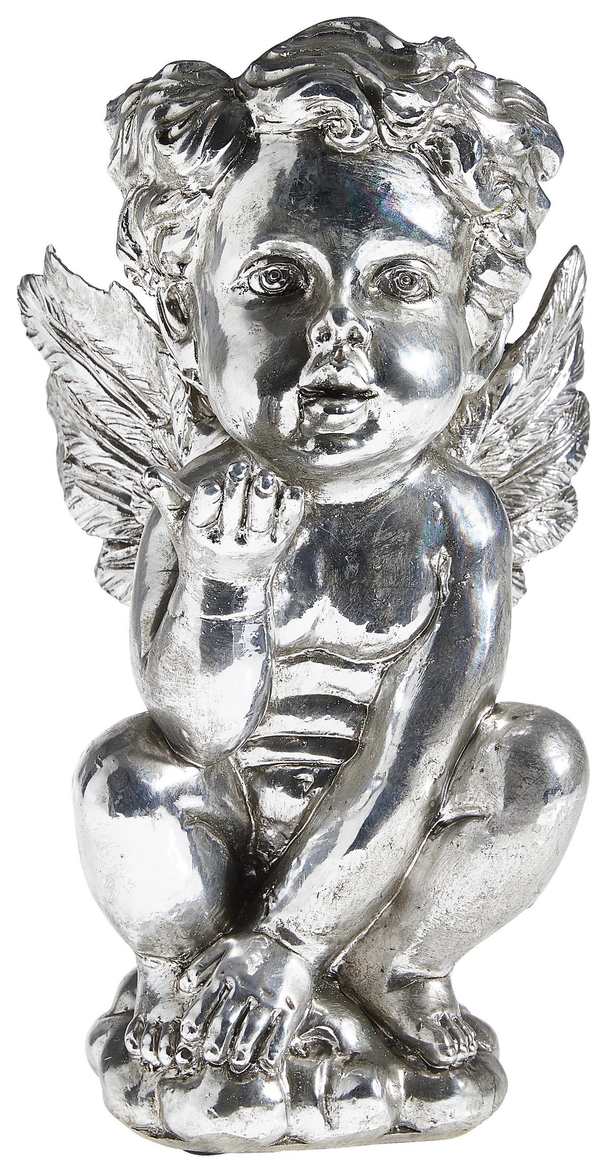 ANIOŁ DEKORACYJNY 98060 - kolor srebrny, Trend, tworzywo sztuczne (18/17/32cm) - X-Mas