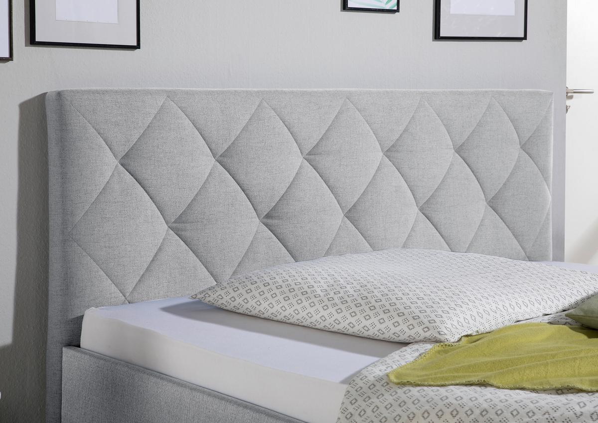 Polsterbett Aiken Hellgrau ca. 180x200 cm - Hellgrau/Schwarz, MODERN, Holz/Textil (180/200cm) - Livetastic