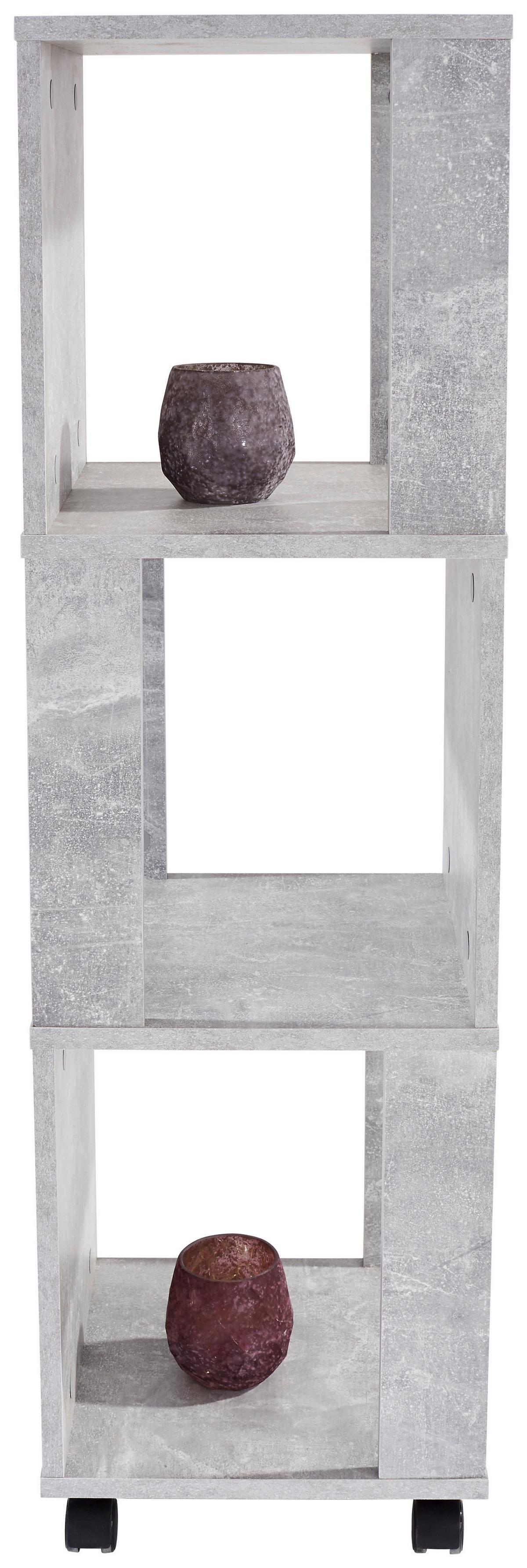 Etajeră Rolly - gri, Modern, plastic/material pe bază de lemn (34/111/34cm) - Modern Living