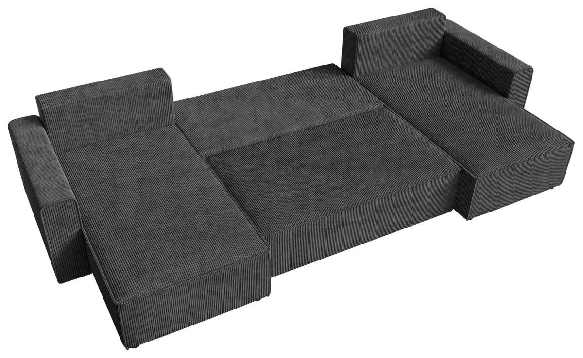 DUŻY NAROŻNIK AMBRO U - antracytowy/czarny, Konventionell, tworzywo sztuczne/tkanina (140/305/140cm) - Carryhome