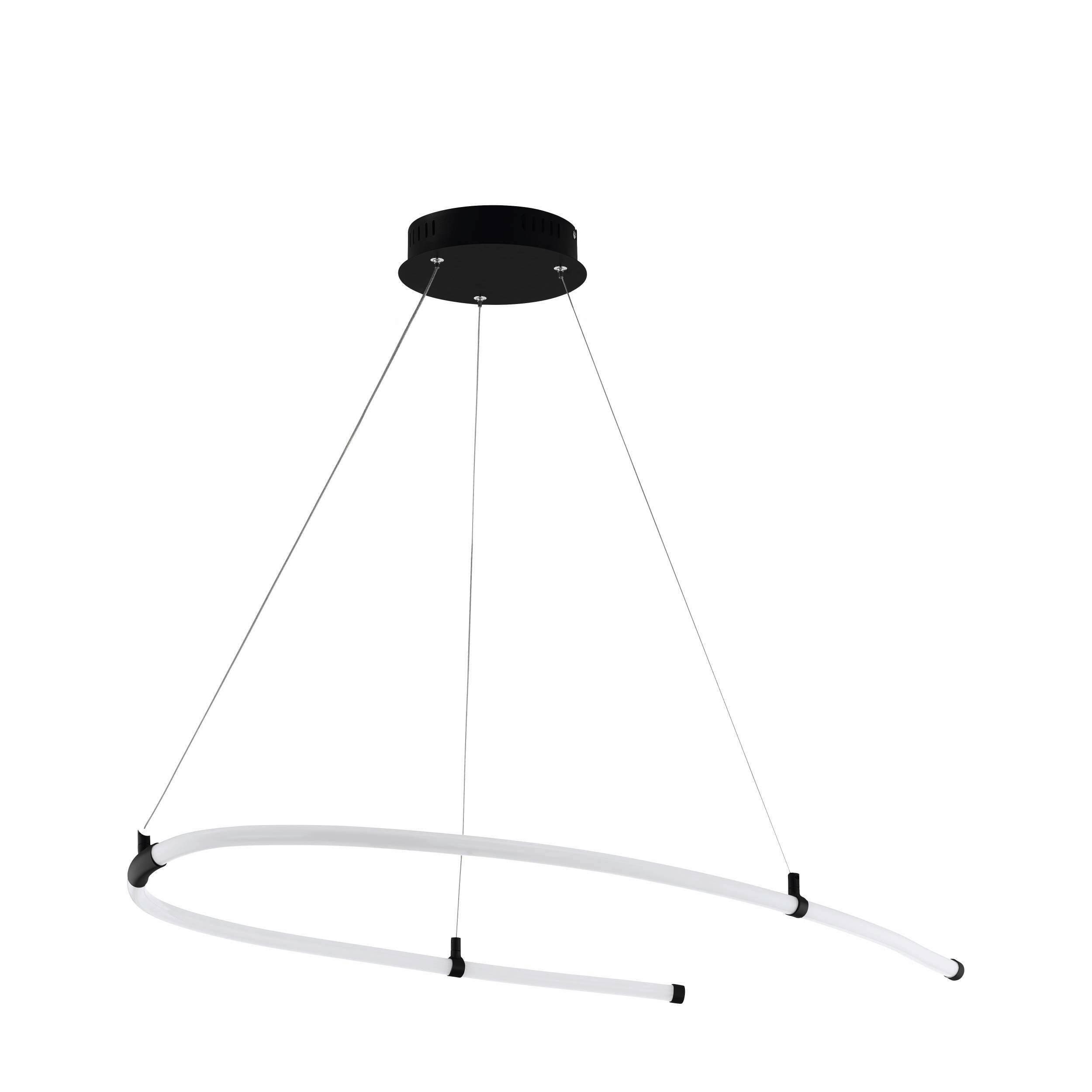 Led-deckenleuchte 99429* Alamedilla - Weiss/Schwarz, Design, Kunststoff/Metall (97/38/120cm) - Eglo
