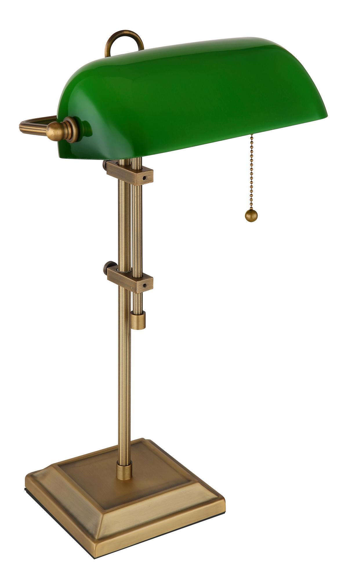 TISCHLEUCHTE 2491N - Weiss/Messingfarben, Konventionell, Glas/Metall (26,5/25/56cm) - Globo