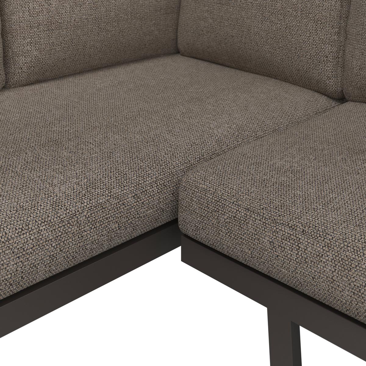 Lounge Garnitura Bologna, Antracit, Rjava, 4-Delno - naravne barve/rjava, Moderno, kovina/umetna masa (256/198cm) - Beldano