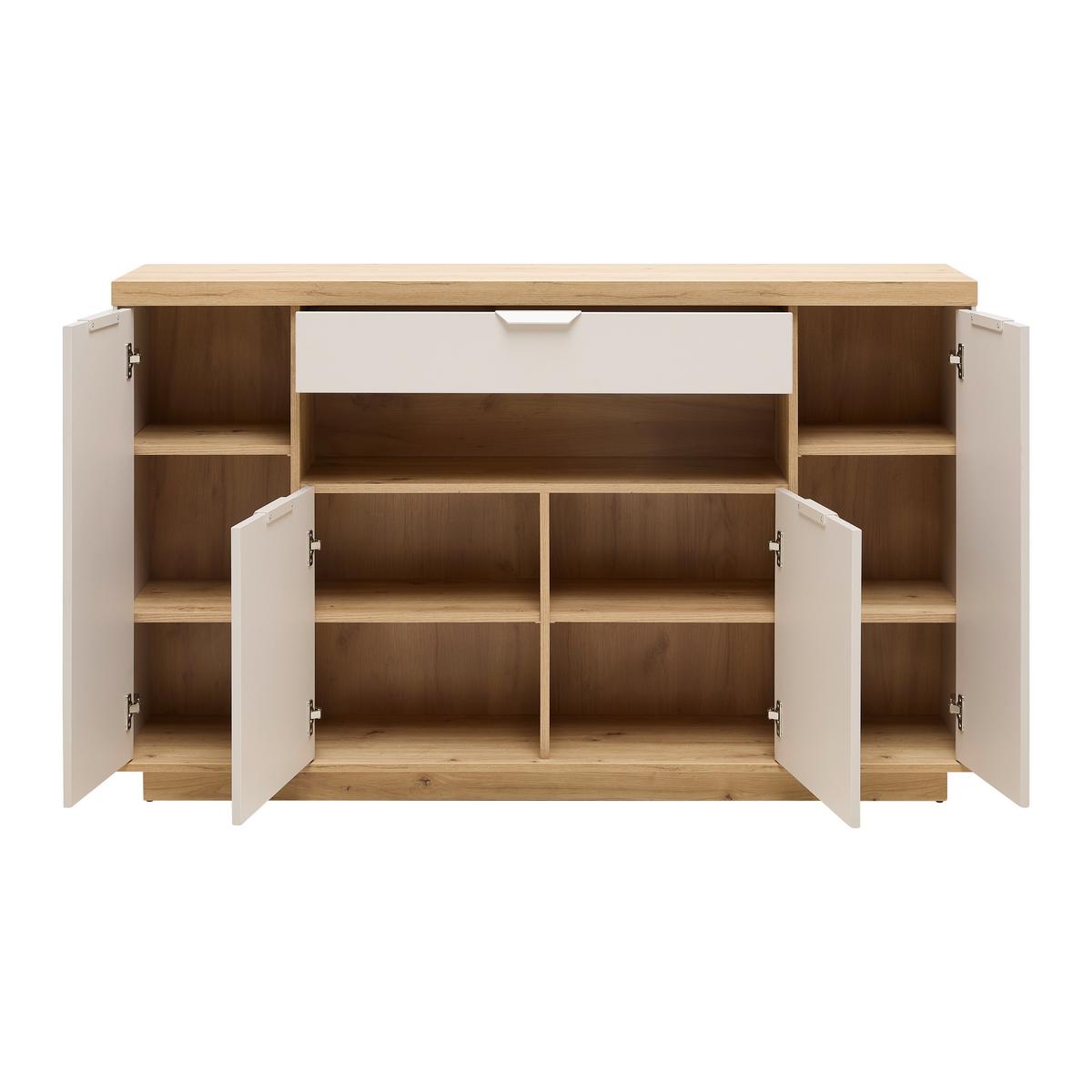 Sideboard Jake Eiche Artisan/Kaschmir - Kaschmir/Eiche Artisan, MODERN, Holzwerkstoff/Kunststoff (153/92/38cm) - Mömax