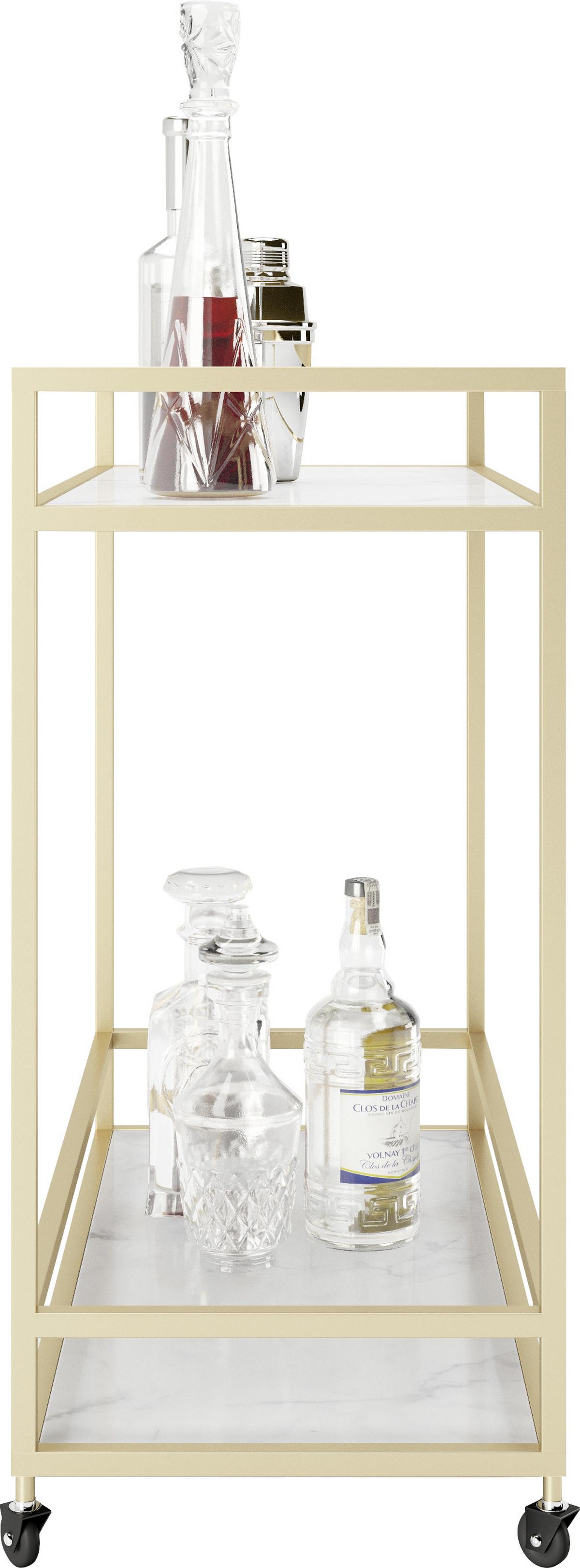 PLAYBOY Servierwagen Ginger Glas/Metall Goldfarben - Goldfarben, Design, Glas/Metall (90/40/87cm) - Playboy