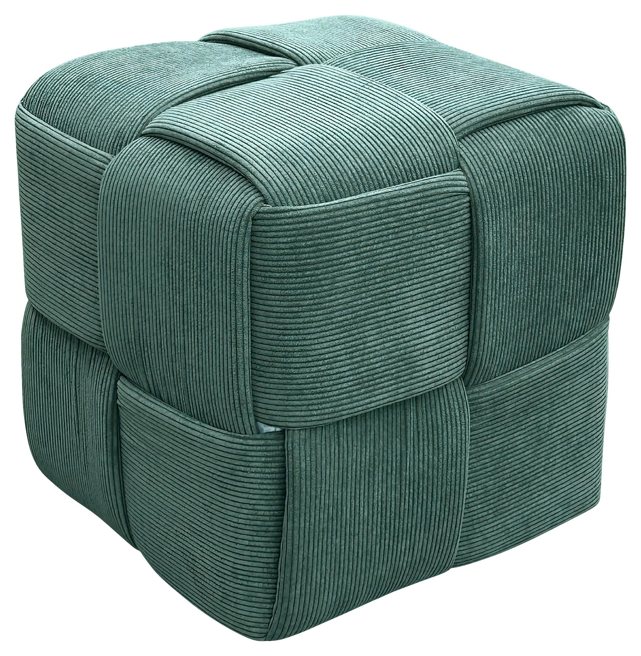 Pouf URBAN Dunkelgrün, Cord - Dunkelgrün, Design, Textil (40/40/40cm) - MID.YOU