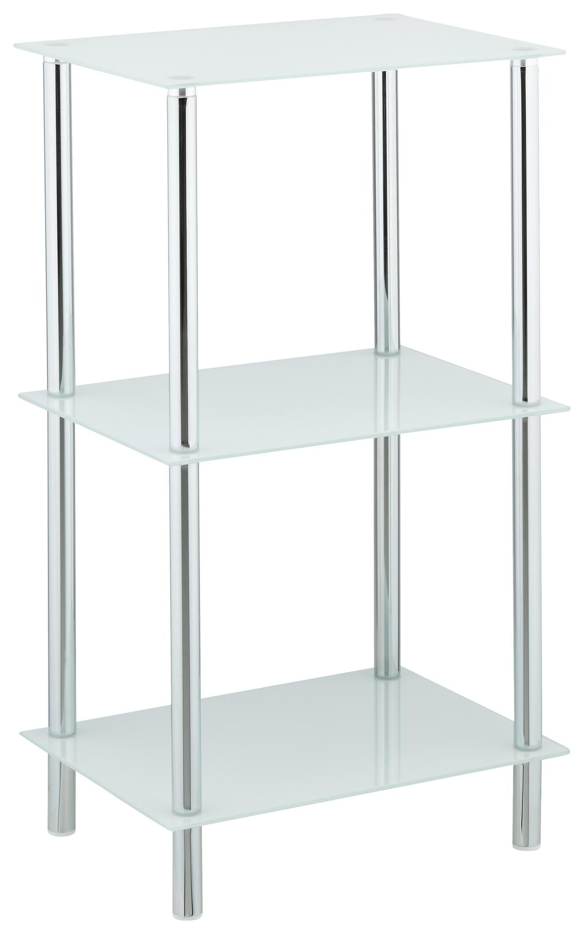 Regal Weiss - Chromfarben/Weiss, Modern, Glas/Metall (40/72/30cm) - Mömax