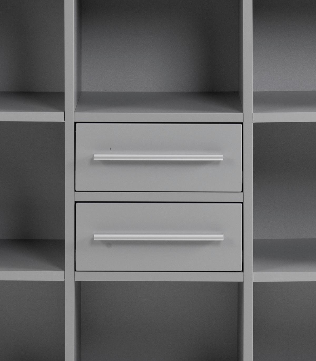 Standregal in Grau 'Nikola' - Silberfarben/Schwarz, KONVENTIONELL, Holzwerkstoff/Kunststoff (138/128/41cm) - MID.YOU