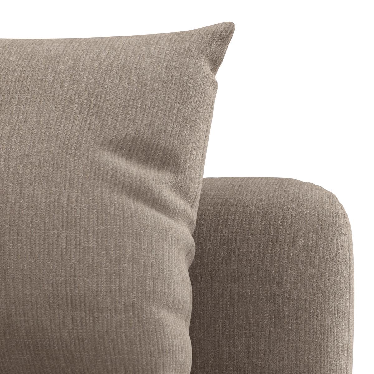 Wohnlandschaft Nicole Greige Chenille - Greige/Schwarz, MODERN, Holz/Kunststoff (162/87/306cm) - Bessagi Home