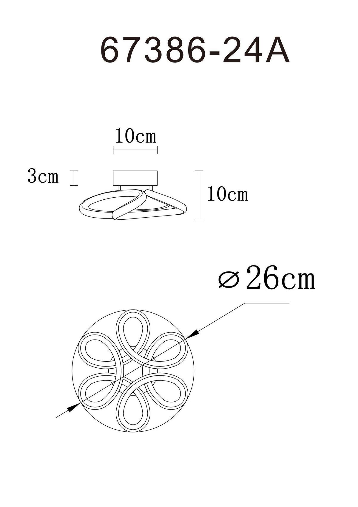 Led Stropna Svjetiljka Melisand - bijela/antracit, Basics, metal/plastika (26/10cm) - Globo