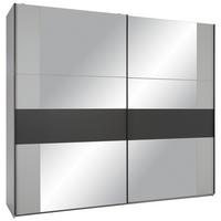 Schwebetürenschrank Sapporo ca. 250x218x65 cm - Hellgrau/Schwarz, Lifestyle, Holzwerkstoff/Metall (250/218/65cm) - Premium Living