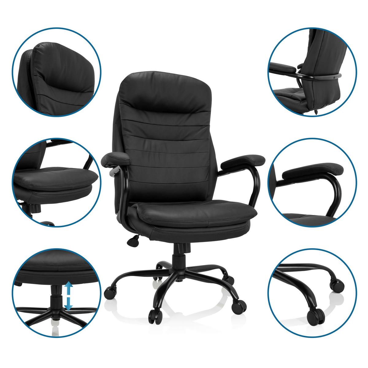 Pisarniški Stol Relax Xxl B, Pu, Črna - črna, Basics, kovina/umetna masa (78/118/70cm) - MID.YOU