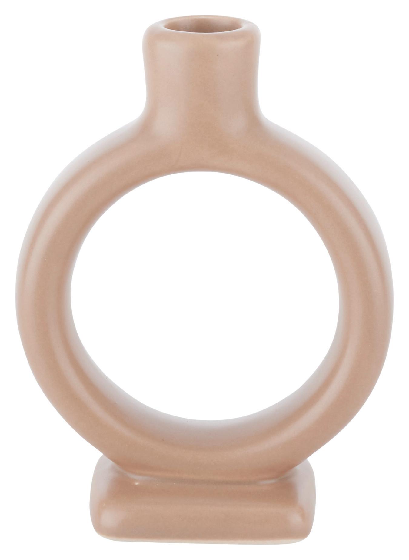 Kerzenhalter Valongo in Braun - Braun, Basics, Keramik (15,5/19/5,2cm) - Modern Living