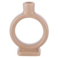 Gyertyatartó Valongo - barna, Basics, kerámia (15,5/19/5,2cm)