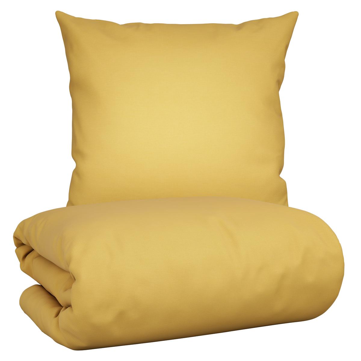 Bettwäsche Waffel in Gelb ca. 135x200cm - Gelb, MODERN, Textil (135/200cm) - Modern Living