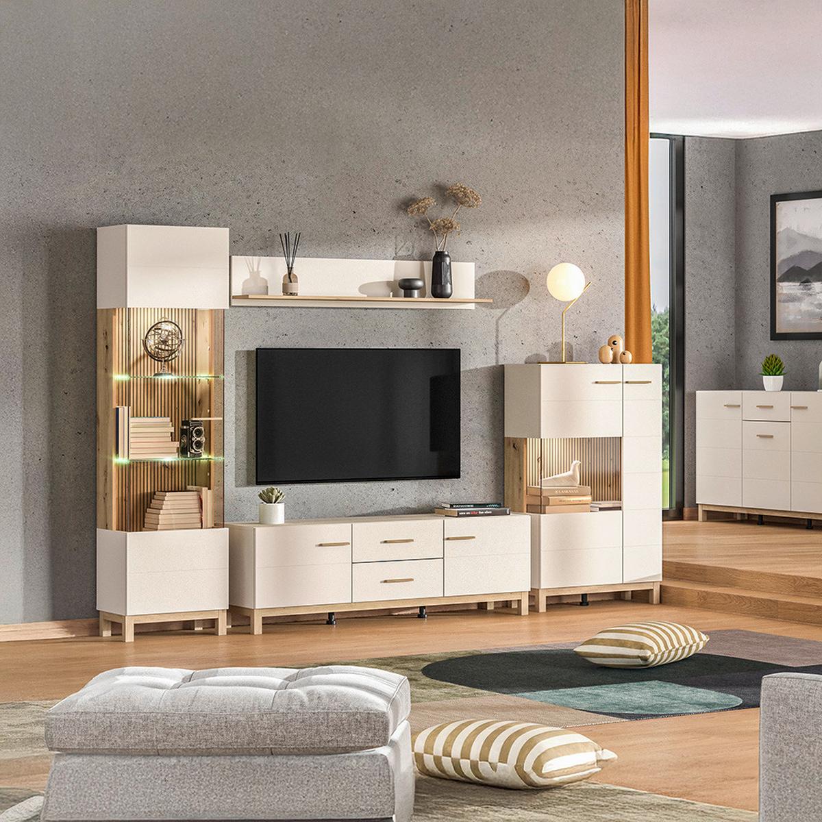 Wandboard Essex KSM Kaschmir-/Eichefarben - Kaschmir/Eiche Artisan, MODERN, Holzwerkstoff (137/24/19cm) - P & B