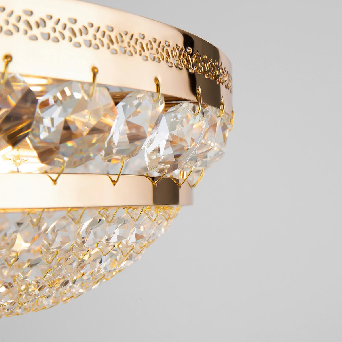 Kronleuchter Ottilia Goldfarben max. 60 Watt - Goldfarben, Trend, Glas/Metall (43,5/23,5/43,5cm) - MAYTONI