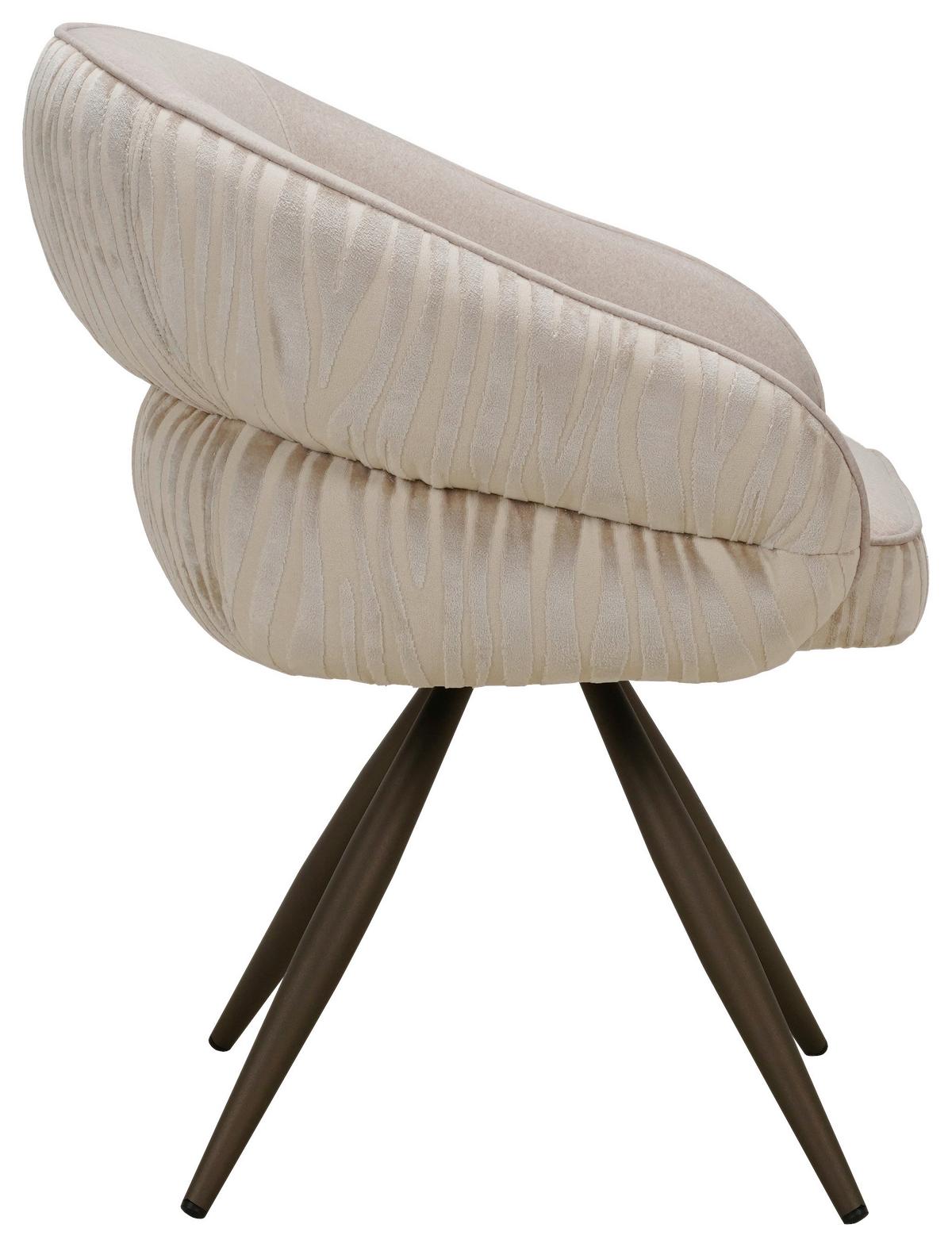 Armlehnstuhl Marty Beige/Schwarzbraun Webstoff - Schwarzbraun/Beige, MODERN, Holz/Textil (59/80/60cm) - Mömax
