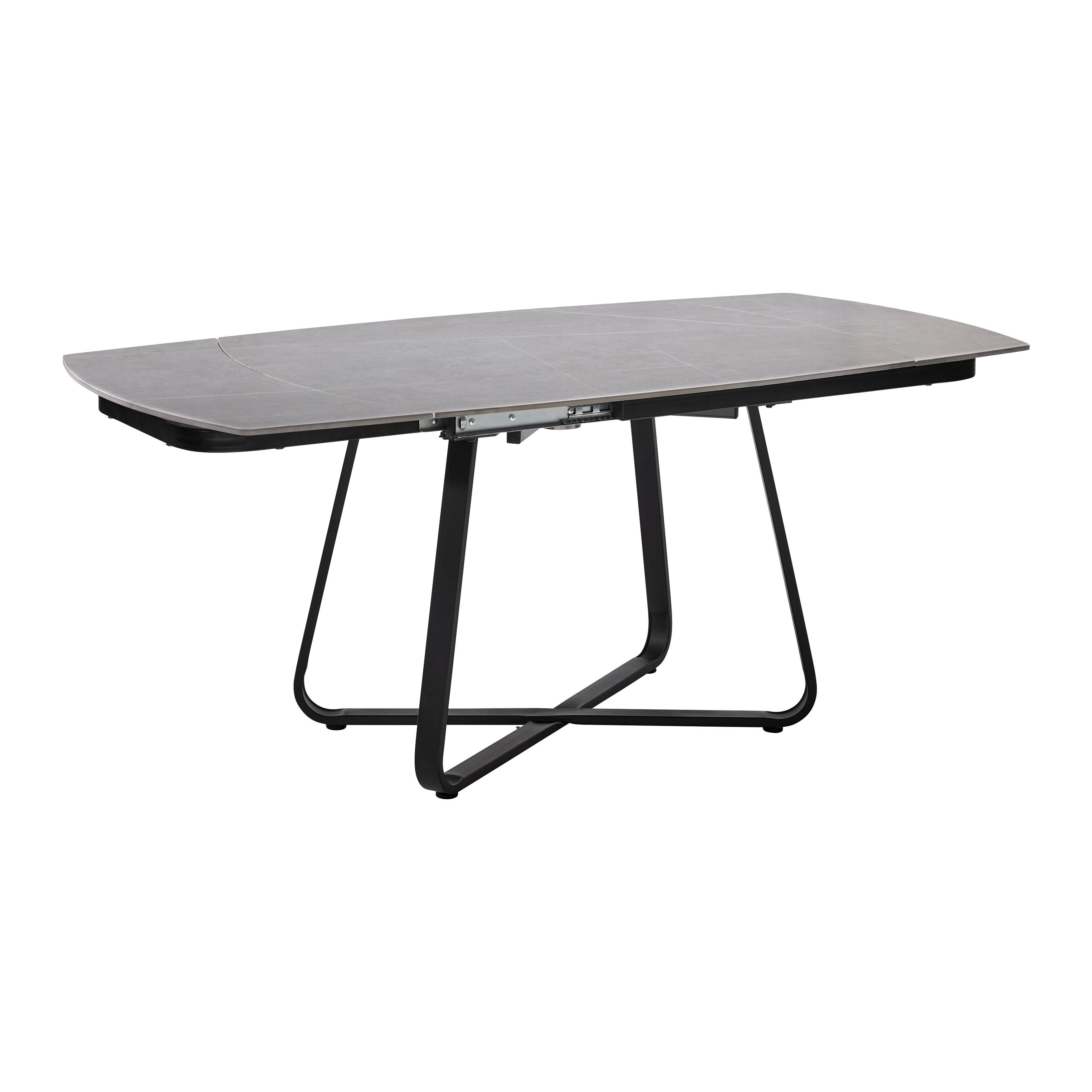 Kihúzható asztal MATERA - Fekete, modern, Kerámia/Fém (120-180/90/76cm) - Bessagi Home