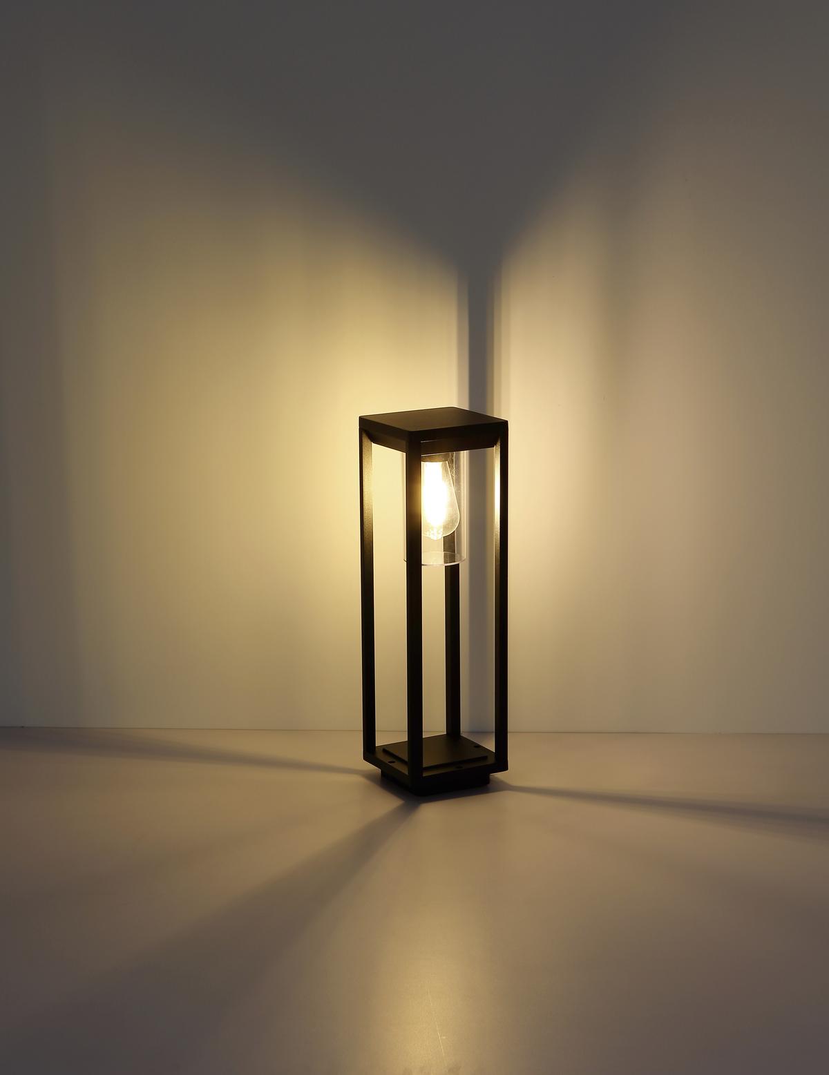 WEGELEUCHTE CANDELA H: 50 CM SCHWARZ - Klar/Schwarz, Basics, Kunststoff/Metall (15/15/50cm) - Globo