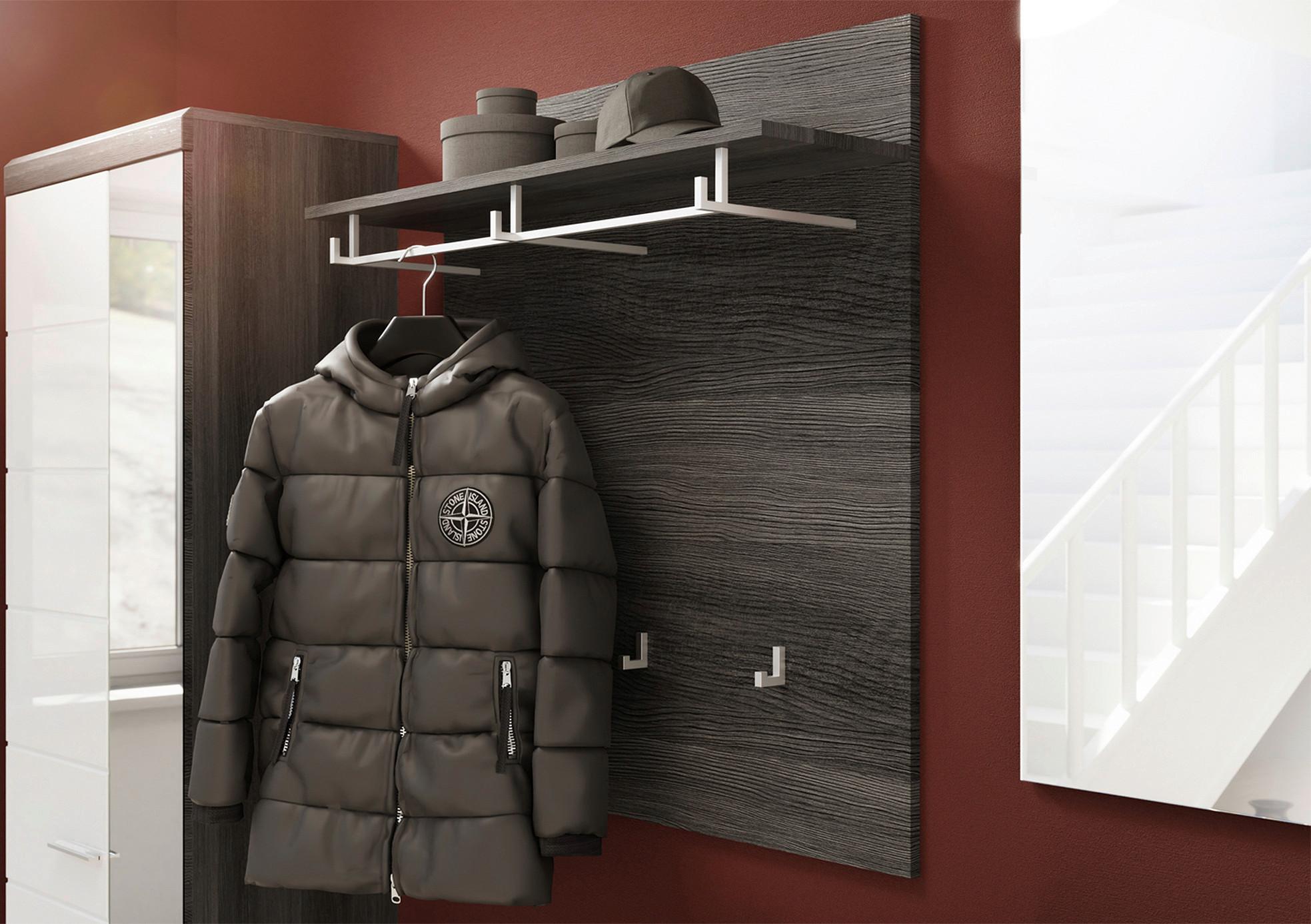 Panou cuier SCOUT - gri închis, Design, material pe bază de lemn (90/98/27cm) - Modern Living