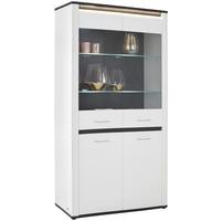 Vitrină Alassio - alb/grafit, Modern, sticlă/material pe bază de lemn (109/200/37,5cm) - Mömax