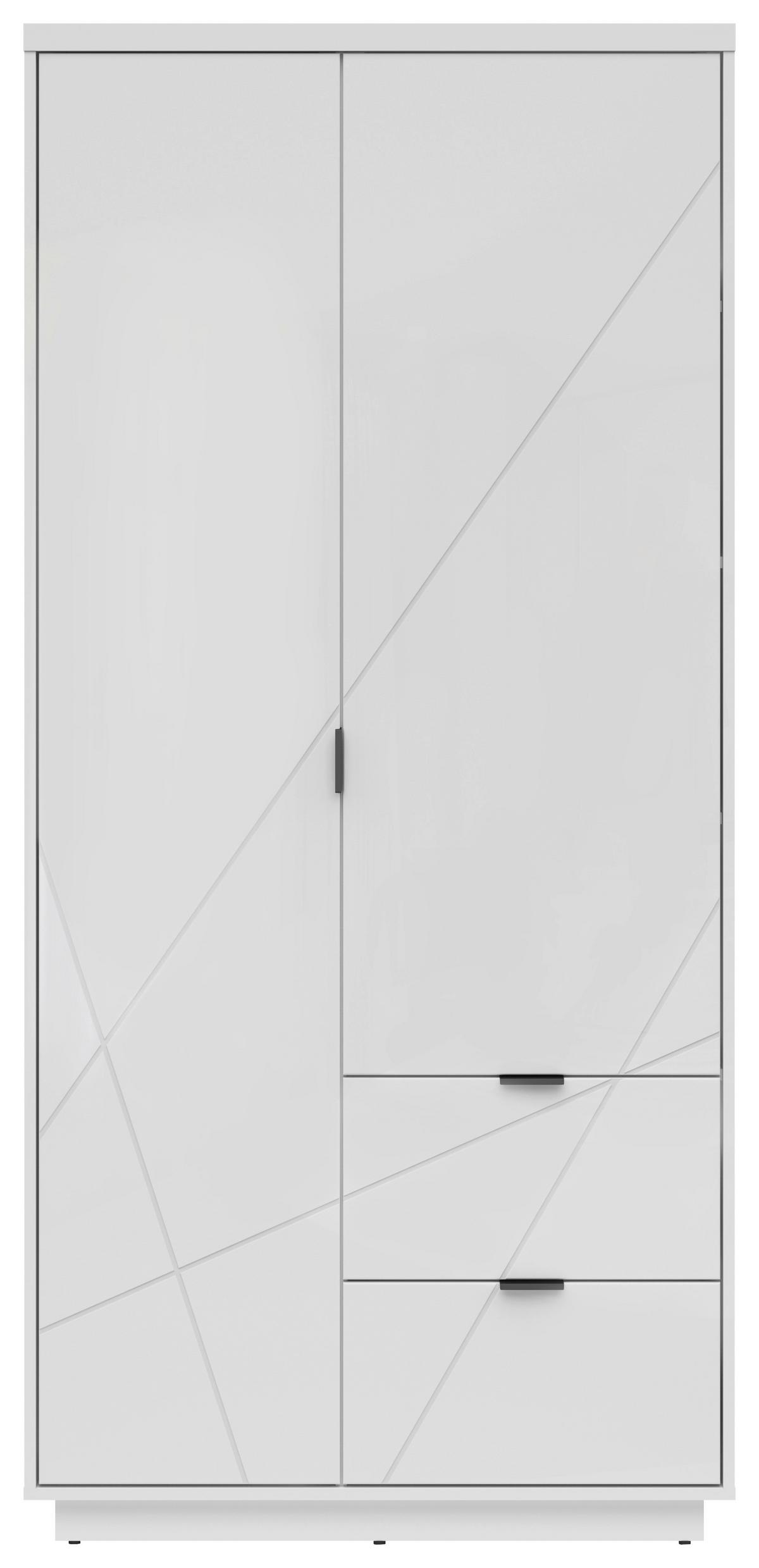 Ormar S Klasičnim Vratima Forn - bijela/bijela visoki sjaj, Moderno, drvni materijal/metal (94/200,5/56,5cm) - Modern Living