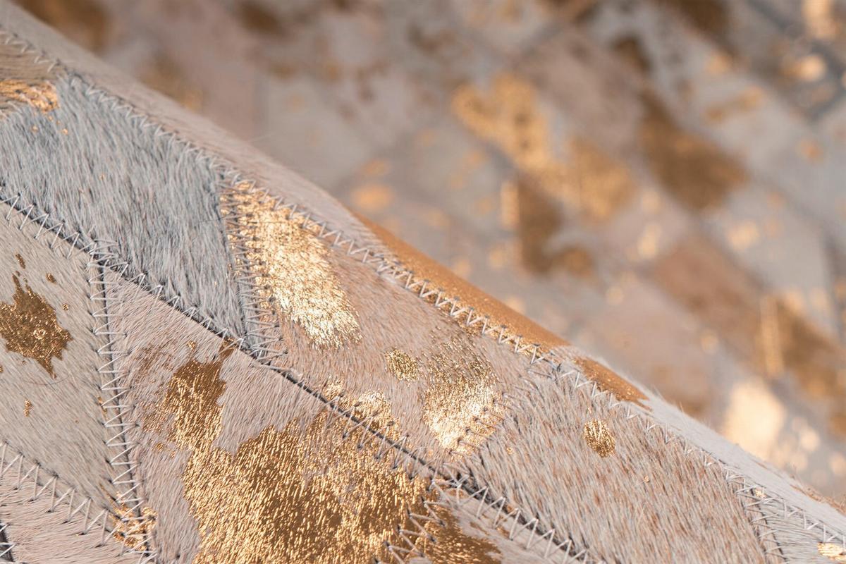 FLACHWEBETEPPICH LAVIN 725 GOLD / MULTI - Goldfarben/Multicolor, Konventionell, Leder (120/170cm) - Kayoom