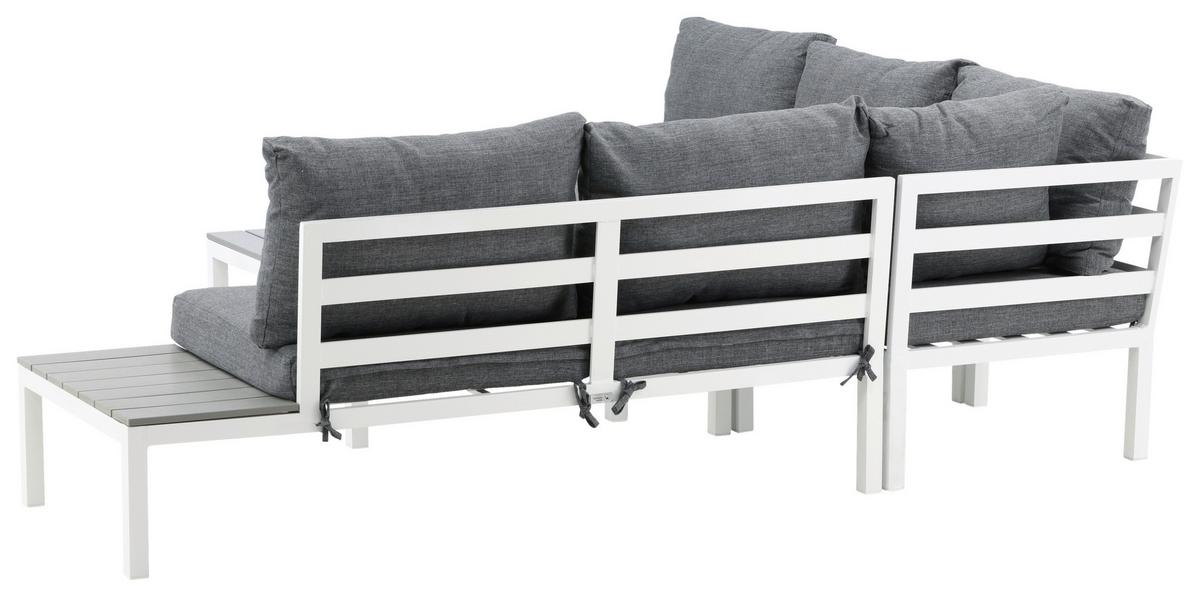 Loungegarnitur Odense ca. 133x167 cm Weiß - Weiß, KONVENTIONELL, Metall (133/167cm) - Gardenson