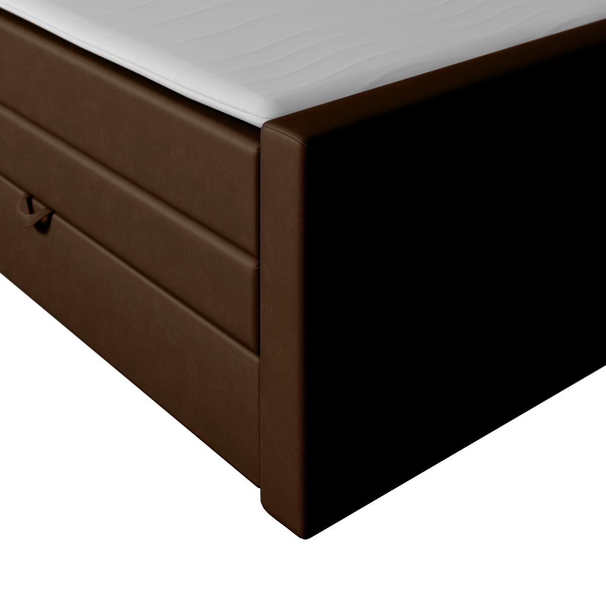 Boxspringbett Porto ca. 180x200 cm Braun - Schwarz/Braun, MODERN, Holz/Textil (180/200cm) - MID.YOU