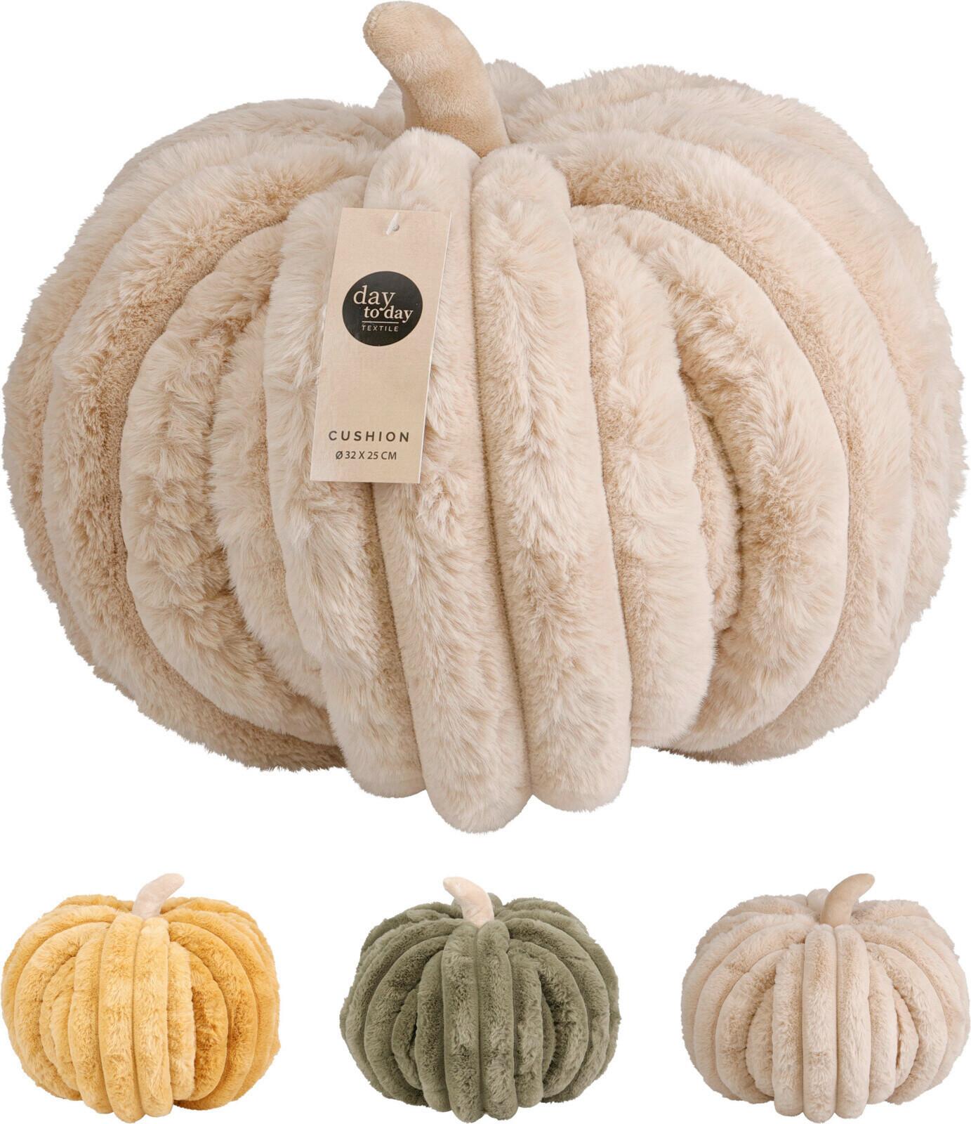 Díszpárna Pumpkin 32/25 - sárga/taupe, műanyag/textil (32/25cm)