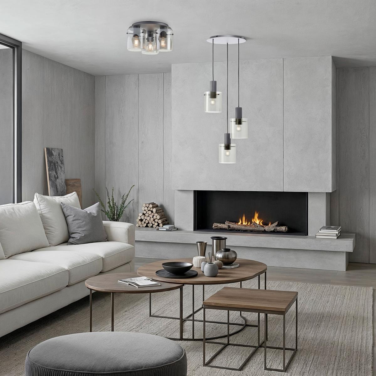 LAMPA ZWIESZANA 60139/93 RIFFELINI PE3 - antracytowy, Trend, metal/szkło (48/150cm) - Brilliant