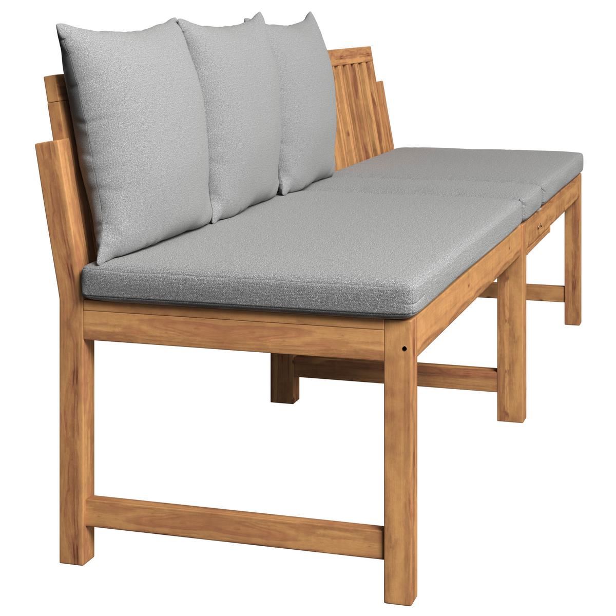 Klupa Junoa - siva/boje bagrema, Moderno, drvo/tekstil (200/75/60cm) - Bessagi Garden