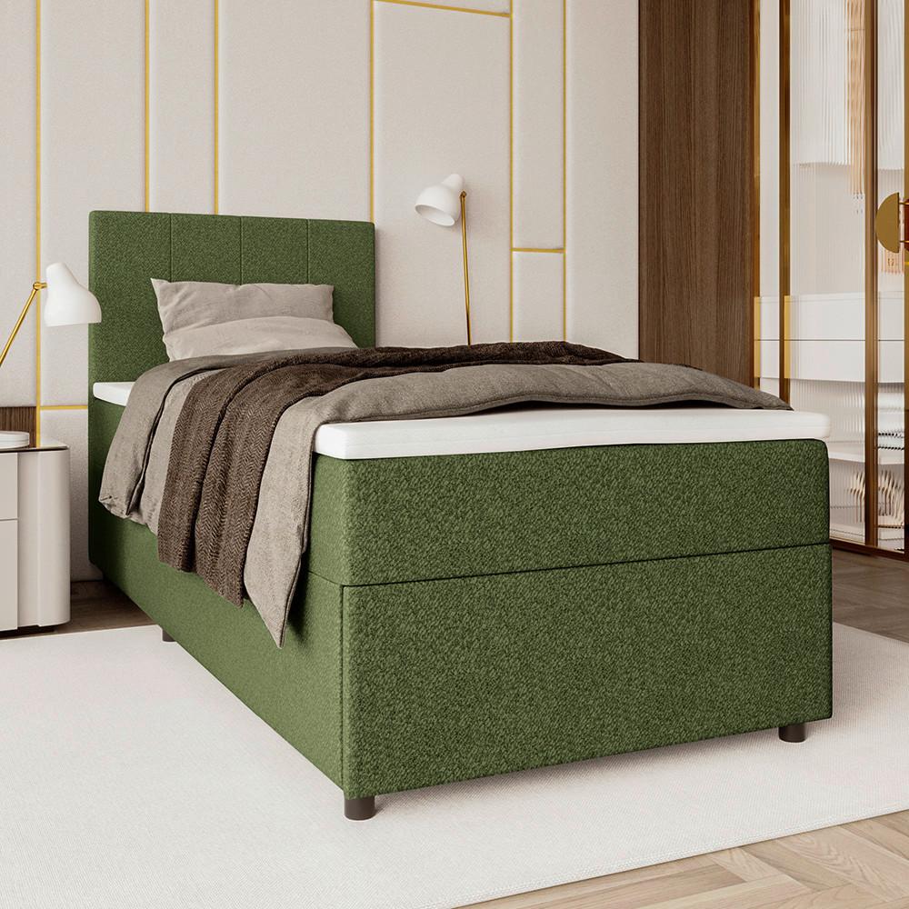 Boxbett Odin Dunkelgrün ca. 90x200cm - Dunkelgrün/Schwarz, KONVENTIONELL, Kunststoff/Textil (90/200cm) - Based