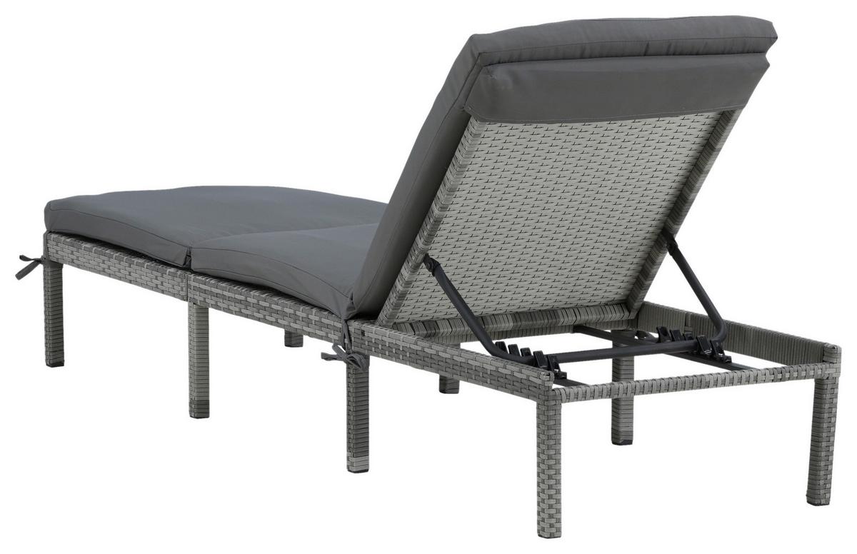 Gartenliege Bilbao ca. 59x84x198 cm Grau - Grau, KONVENTIONELL, Kunststoff/Textil (59/84/198cm) - Gardenson