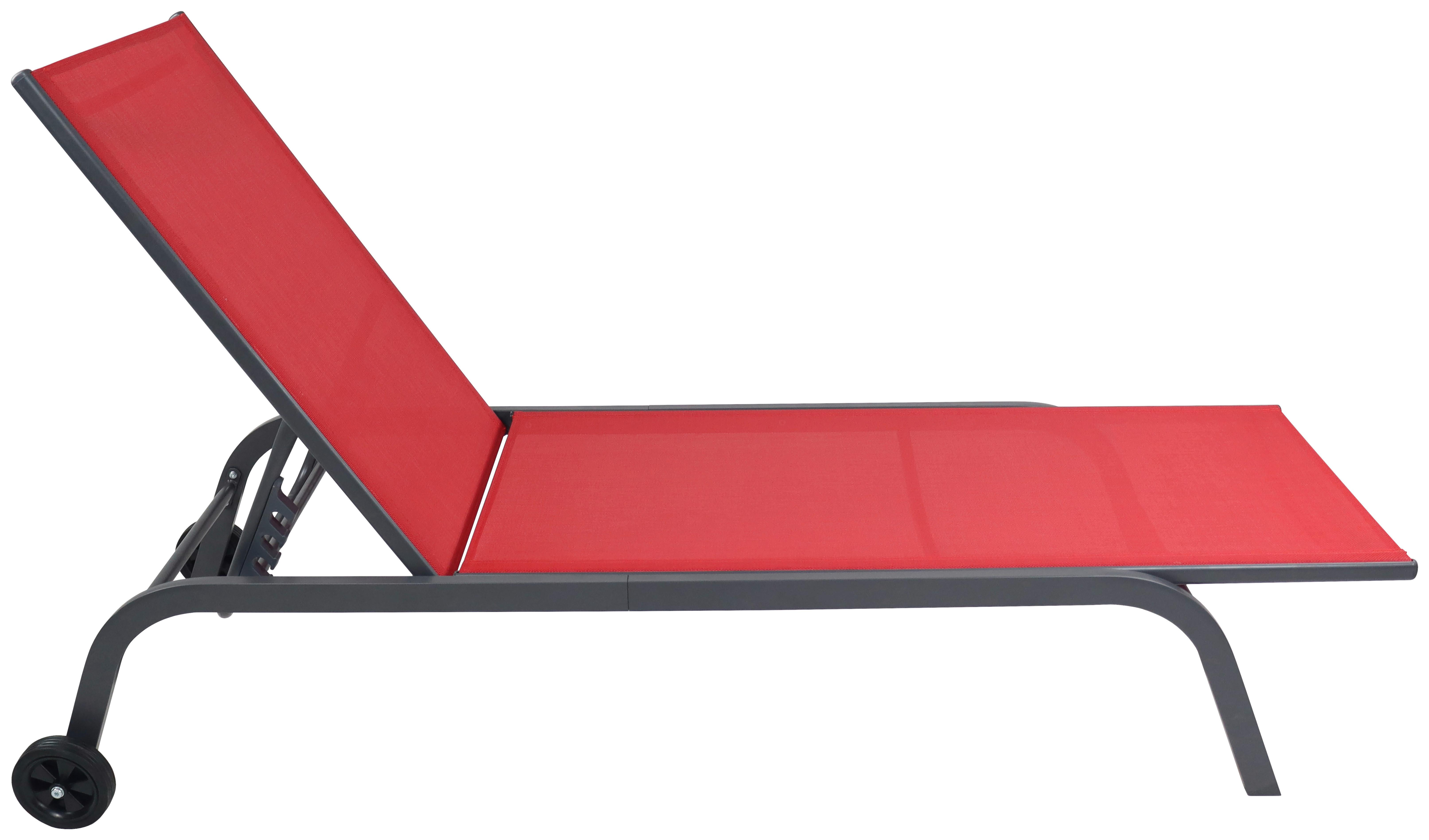 GARTENLIEGE SONLAS - Rot, Modern, Kunststoff/Textil (32/58/192cm) - Ambia Garden