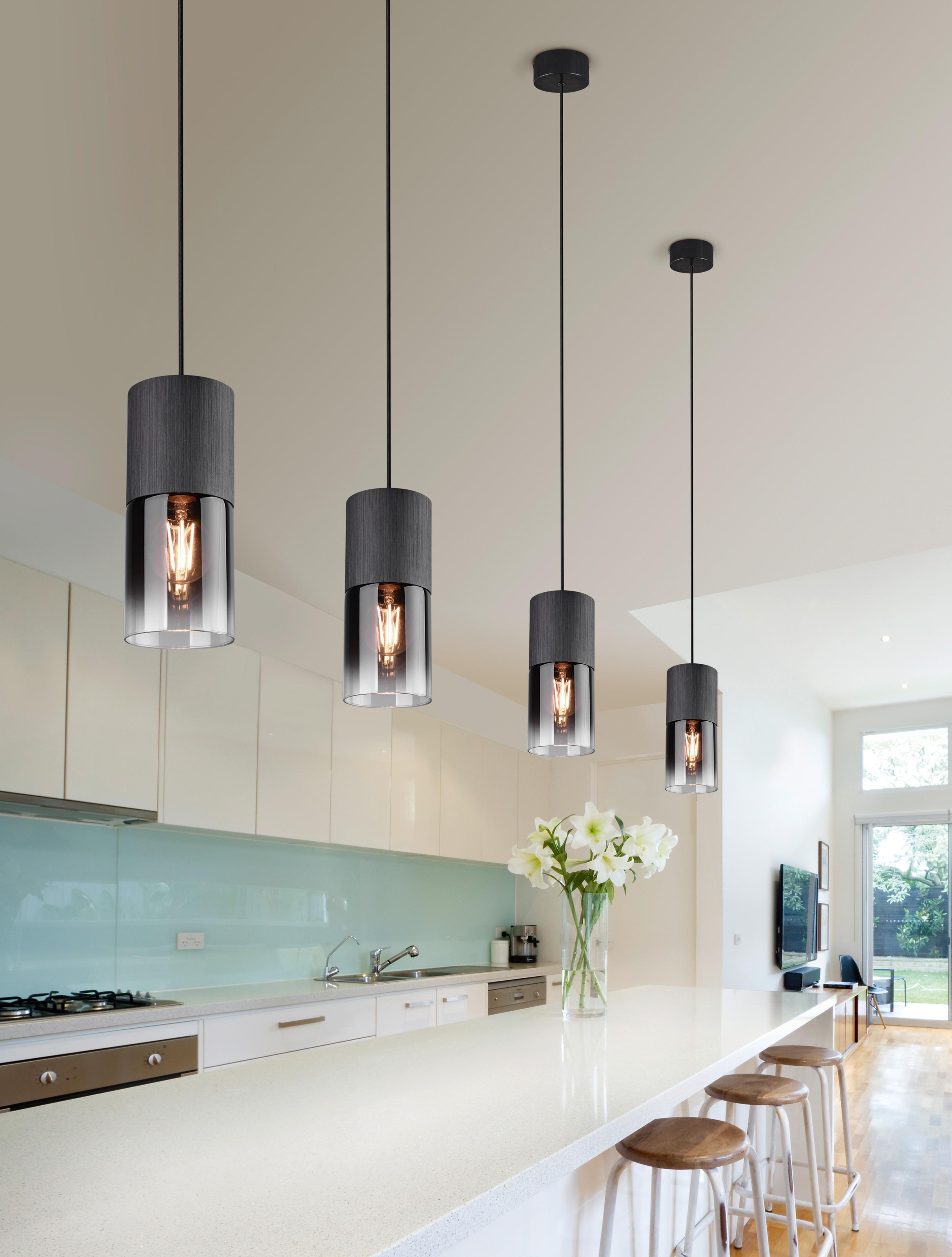 Hängeleuchte Robin in Schwarz max. 28 Watt - Schwarz, Design, Glas/Metall (10/23-150cm) - Trio Leuchten