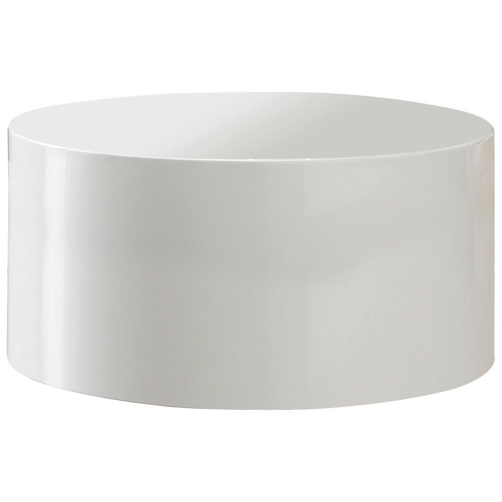 Klubska Miza Rund, Bela - bela/visoki sijaj, Design, leseni material (60/30cm) - Livetastic