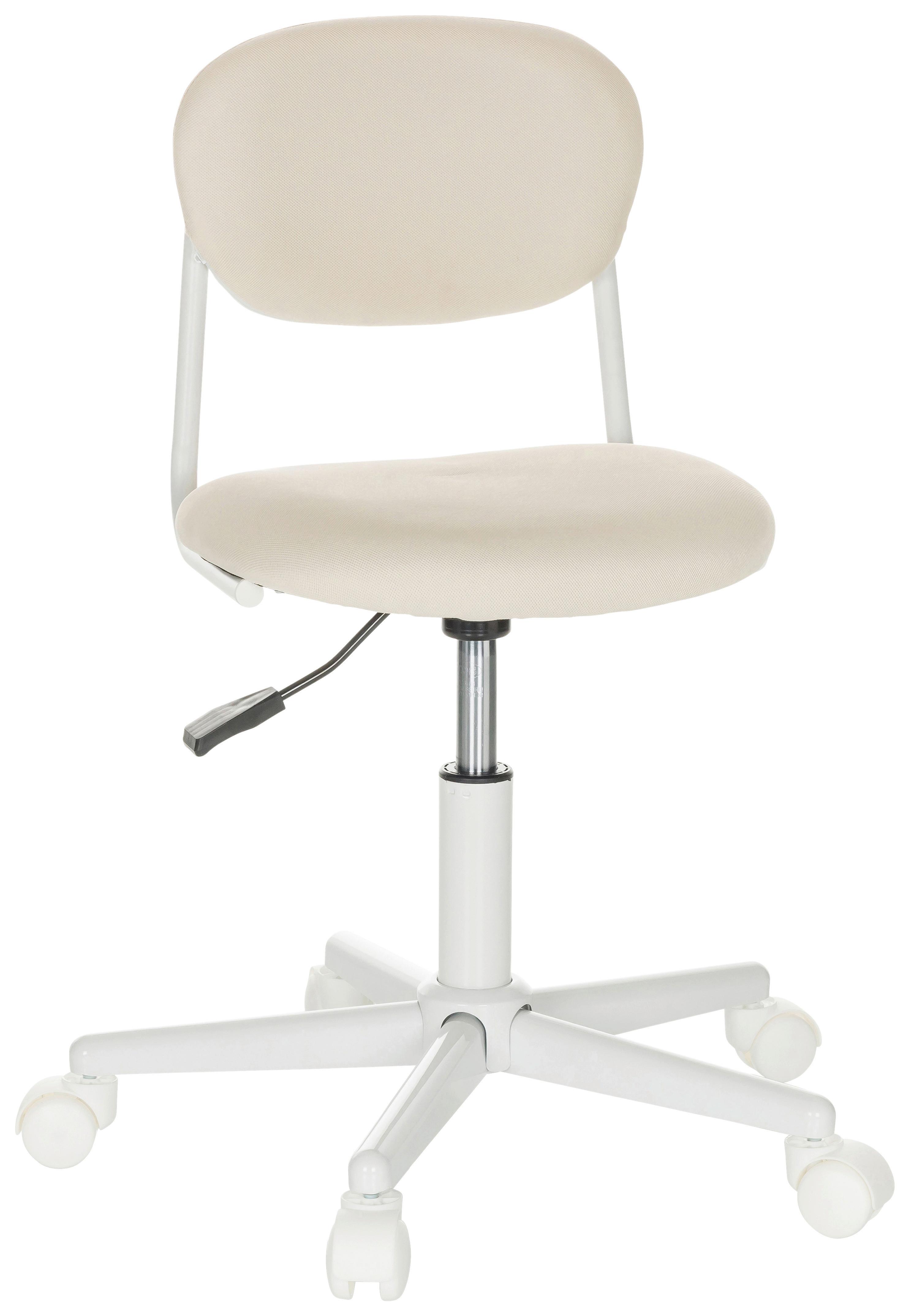 Jugenddrehstuhl Kiddy Base I ca.60x72-83x60cm Beige - Beige/Weiß, Basics, Kunststoff/Textil (60/72-83/60cm) - MID.YOU