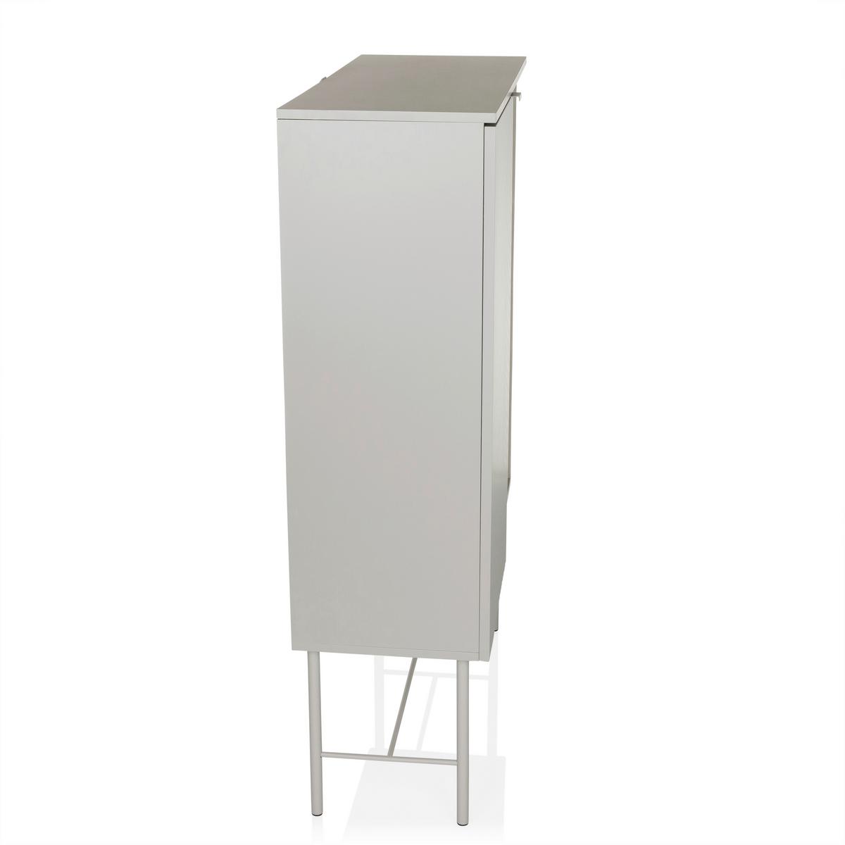 Regal Sio, Siva - siva, Moderno, kovina/leseni material (82/35/130cm) - MID.YOU