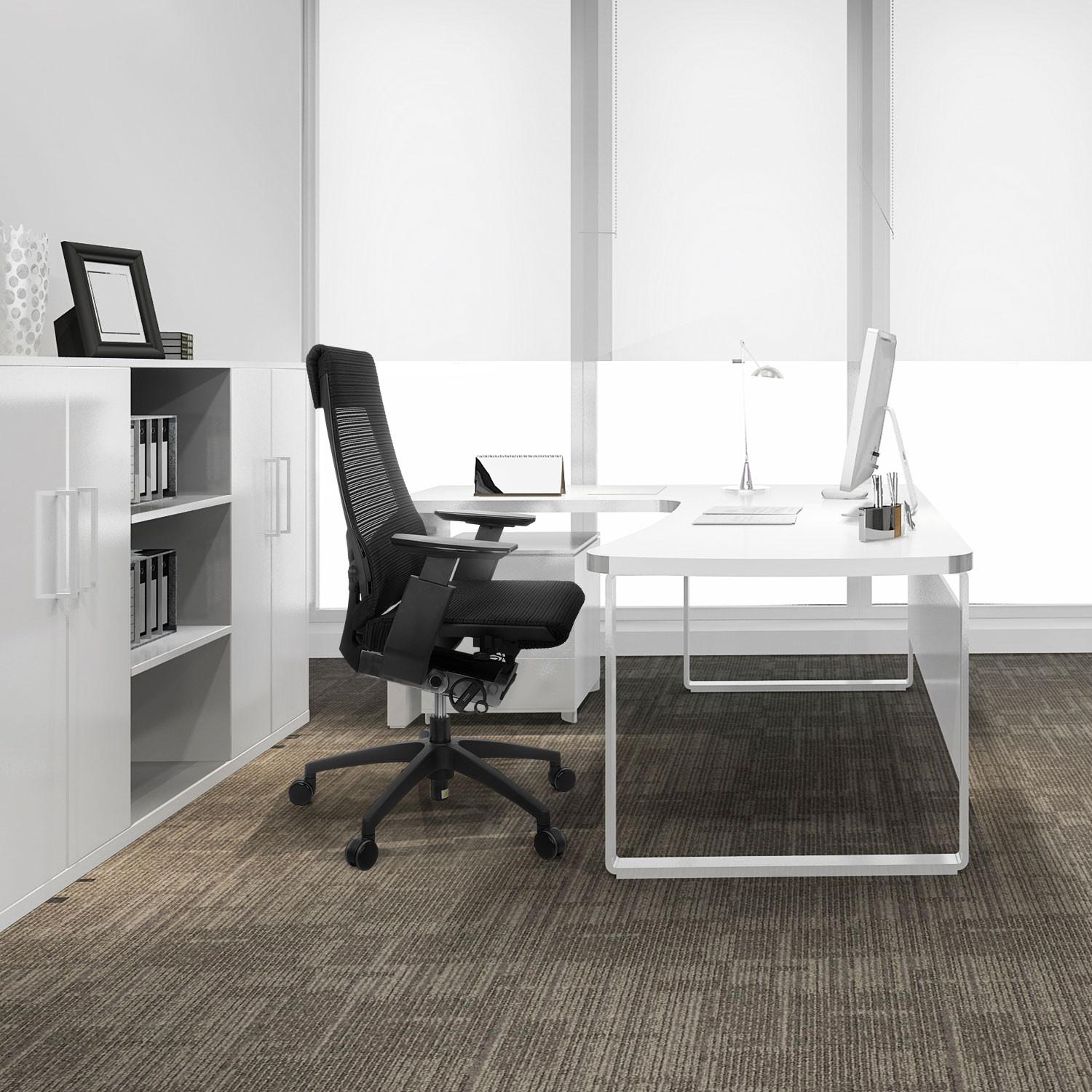 Pisarniški Stol Genidia Smart, Črna - črna, Moderno, umetna masa/tekstil (70/112/55cm) - MID.YOU