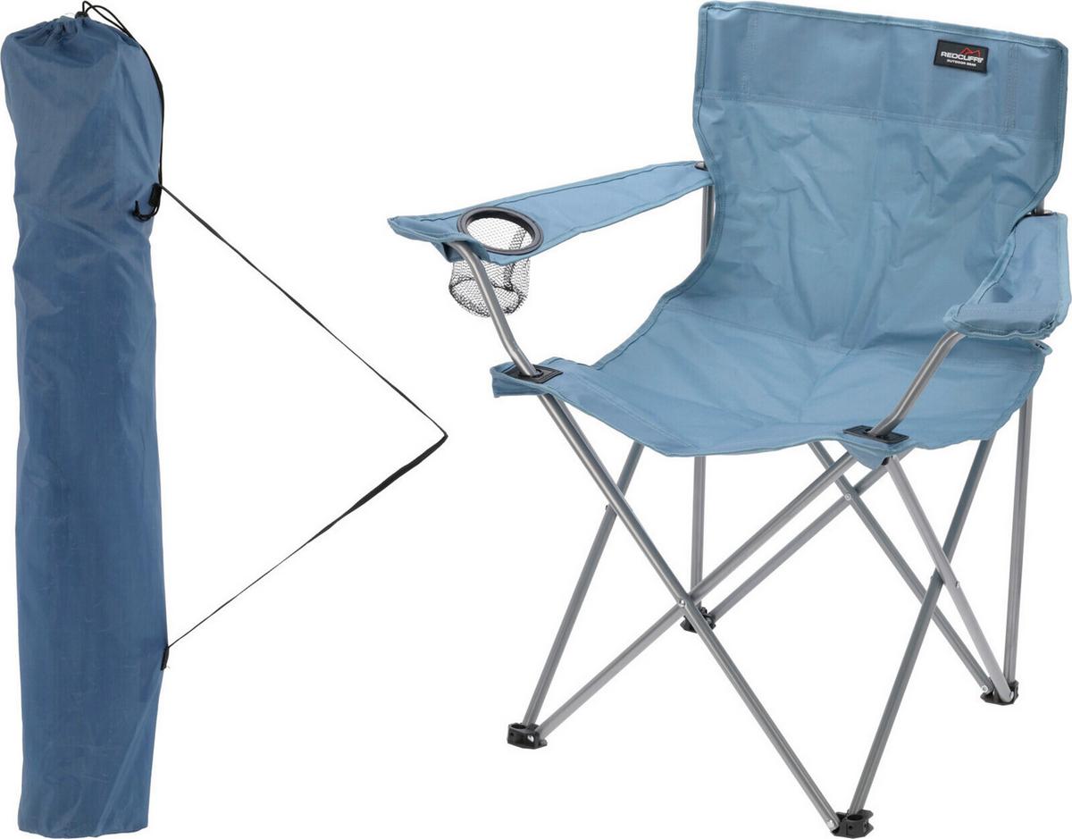 Kempingszék Charlie - világoskék, textil (51/42/81cm)